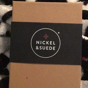 Nickel & Suede disc earrings